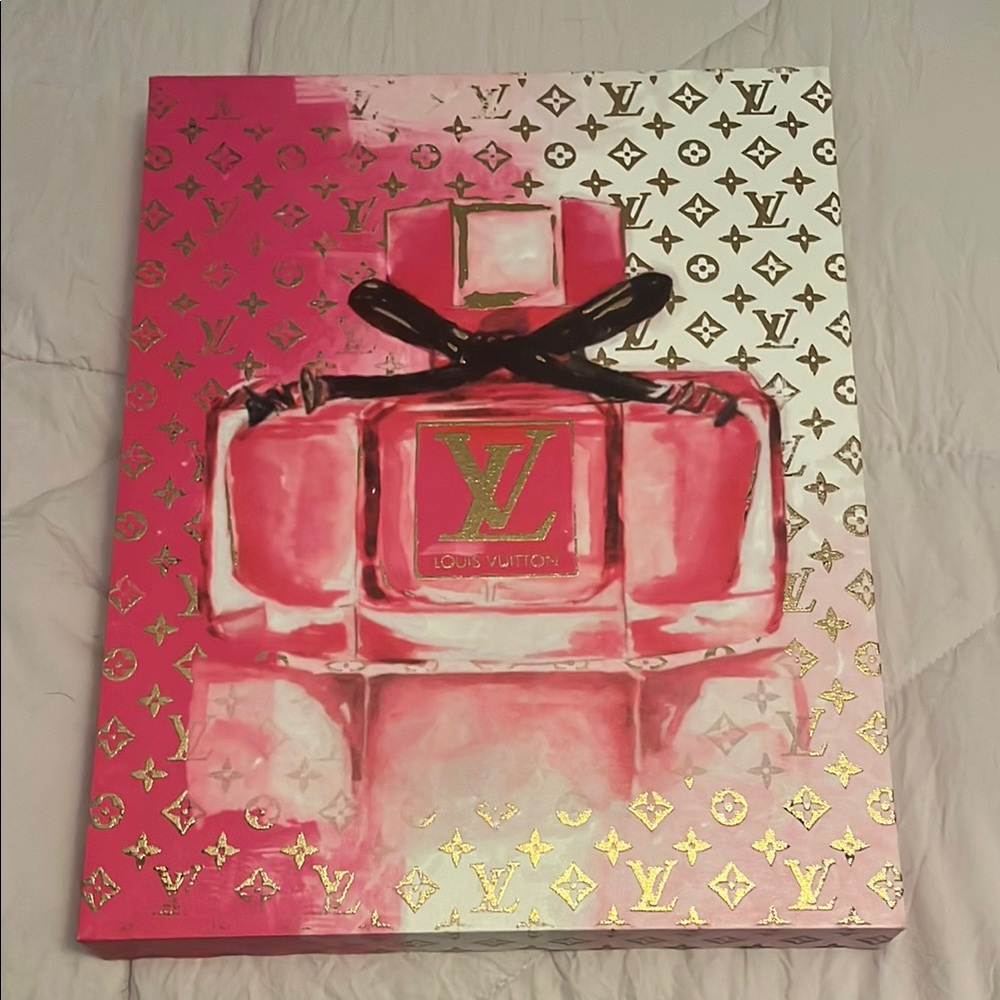 Louis Vuitton Pink and Gold Canvas Art